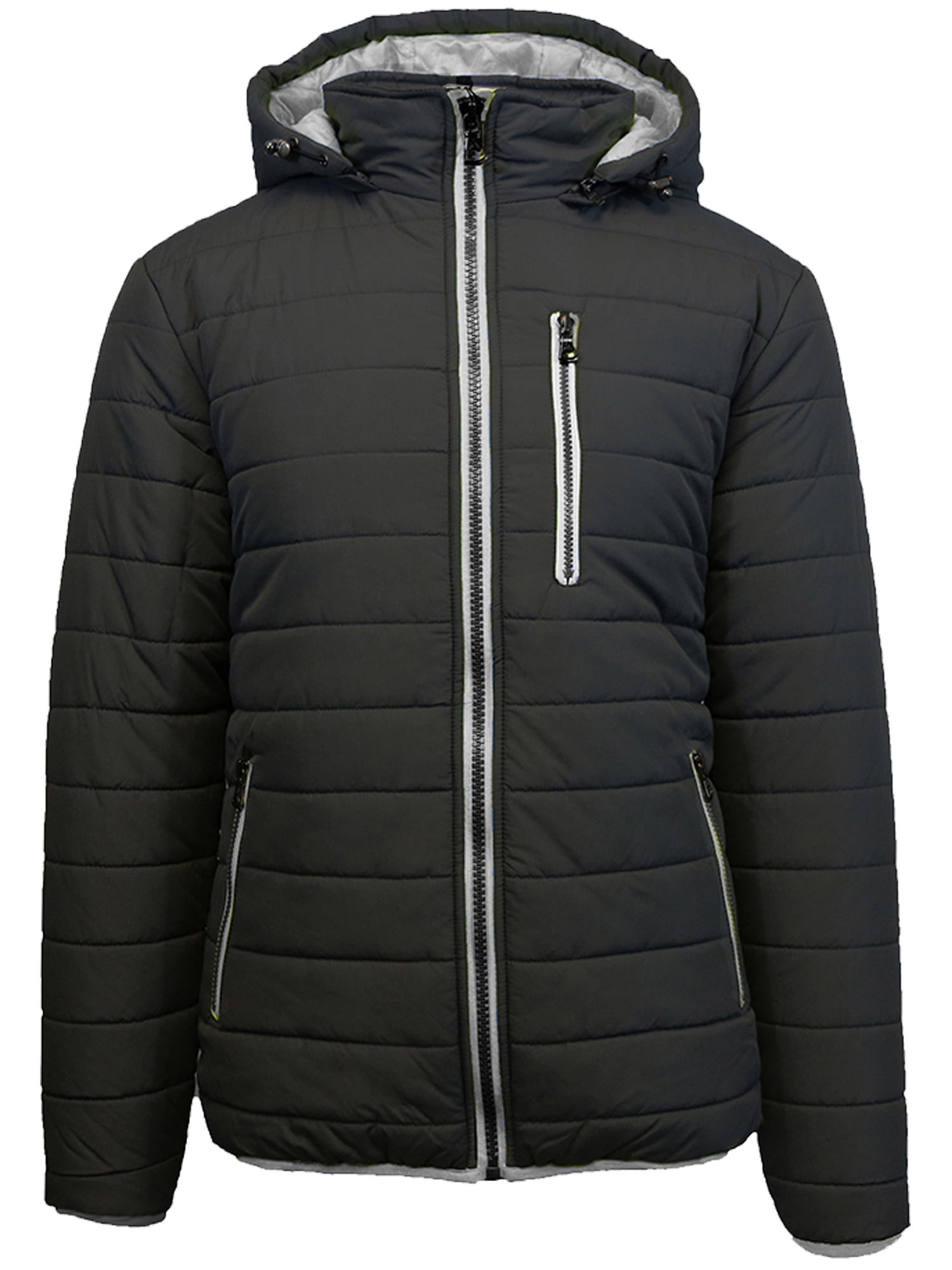 Spire by galaxy men's heavyweight puffer jacket with store detachable hood