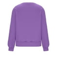 thumbnail image 6 of Sweatshirts for Women Plus Size Long Sleeve Round Neck Printed Sweatshirt Purple XL, 6 of 6