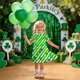 thumbnail image 2 of Niñas Vestido de Día de San Patricio 3-12 Años Niños Niños Verano Casual Cuello Redondo Manga Corta, 2 of 9