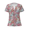 thumbnail image 3 of Naloa Cartoon Hearts Print T-Shirts Short Sleeve V Neck Tees for Women Fashion Tops Trendy Lightweight Soft Casual Summer Outfits Clothes, 3 of 5