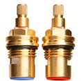 thumbnail image 3 of 2pcs Faucet Valves Set Faucet Valves Replacement Brass Ceramic Stem Disc Cartridge Faucet Valve Quarter Turn 1/2" for Bathroom Kitchen Faucet, 3 of 5