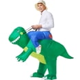 thumbnail image 1 of Disfraz inflable de dinosaurio YEAHBEER T-Rex para adultos, color verde, 1 of 8
