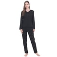 thumbnail image 2 of Indefini Women's Cotton Pajama Set Long Sleeve Sleepwear Pjs Top and Pants Lounge Set, Size S-XL, 2 of 6