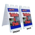 thumbnail image 2 of A-frame Sidewalk We Fix Tablets & Ipads 24" x 36" Double Sided A-Frame Sidewalk Sign, Includes 2 Installed Vinyl Decals | Foldable Portable White Signicade Sandwich Board Signs, 2 of 5