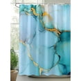 thumbnail image 2 of Fsddascl Teal Marble Shower Curtain Set - 66" x 72" Washable Bathtub Curtain with 12 Hooks, Modern Ink Painting Luxury Modern Art Waterproof Fabric Stall Shower Curtains for Bathroom/Bathtub Décor, 2 of 6