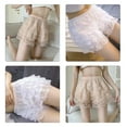 thumbnail image 6 of Aellinatey Women Tiered Ruffle Lace Bloomers Shorts Frilly Knickers Cake Pant Underpants, 6 of 21