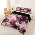thumbnail image 2 of Homewish Pink Gradient Leopard Queen Comforter Set,Aesthetic Artwork Comforter Sets Queen,Black Reversible,3-Piece,1 Comforter and 2 Pillowcases, 2 of 7