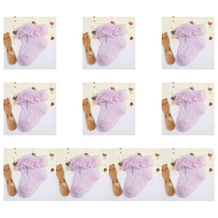 

10pcs Cute Baby Infant Lace Sock Girls Tiny Newborn Spanish Knitted Cotton Blend Socks