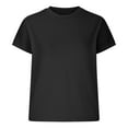 thumbnail image 5 of Summer Tee Shirts for Women Classic Crewneck T-Shirt Solid Color Short Sleeve Casual Top, 5 of 6