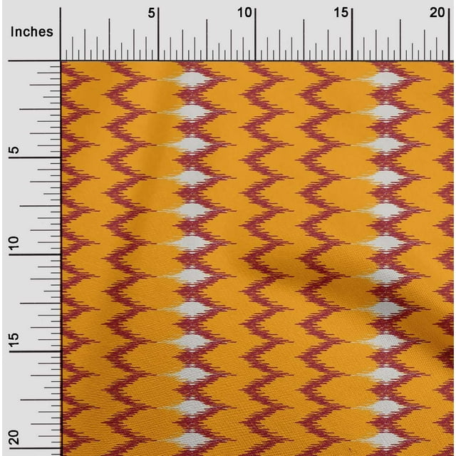 oneOone Tissu Voile de Coton Bio Chevron Ikat Imprimé 1 Yard 42 Pouces de Large