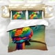 thumbnail image 5 of Loro Conjunto de sábanas temático, trío de piezas, cómodo y amigable con la piel, diseño único, regalo de decoración para el hogar para familiares, amigos y fans, 90 cm * 190 cm, 5 of 6