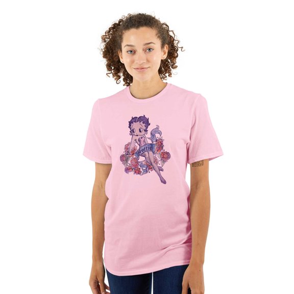 Betty Boop Cartoon Hottie Tattoo Women's Graphic T Shirt Tees Brisco Brands S