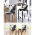 thumbnail image 5 of Marble Black Bar Stool Covers Set of 4, Abstract Gold White Brick Stone Motif Stretch Washable Bar Chair Covers with Backs, Removable Pub Counter Height Chair Cover for Kitchen Dining Room Cafe, 5 of 7