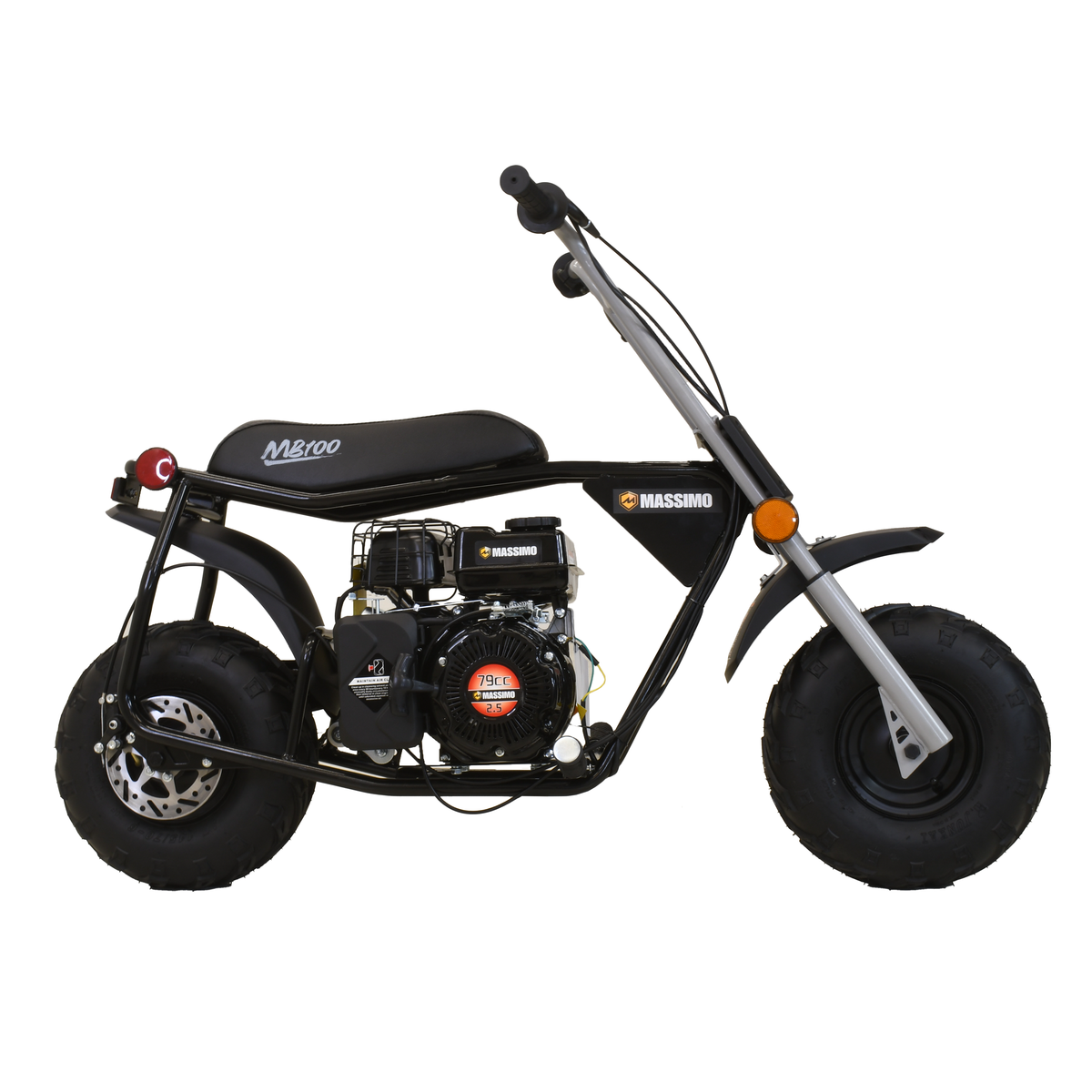 Massimo Motor MB100 2.5 HP 79cc 4-Stroke Gas Powered Mini Bike Motorcycle Trail Bike (Black) - image 3 of 8