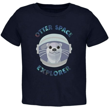 

Otter Outer Space Explorer Cute Toddler T Shirt Navy 2T