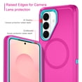 thumbnail image 3 of I-HONVA For Samsung Galaxy S26 Case,Magnetic 3-Layer Military Grade Drop Protection Anti-Slip Rugged Shockproof Dustproof Protection Phone Case,Rose Green, 3 of 7