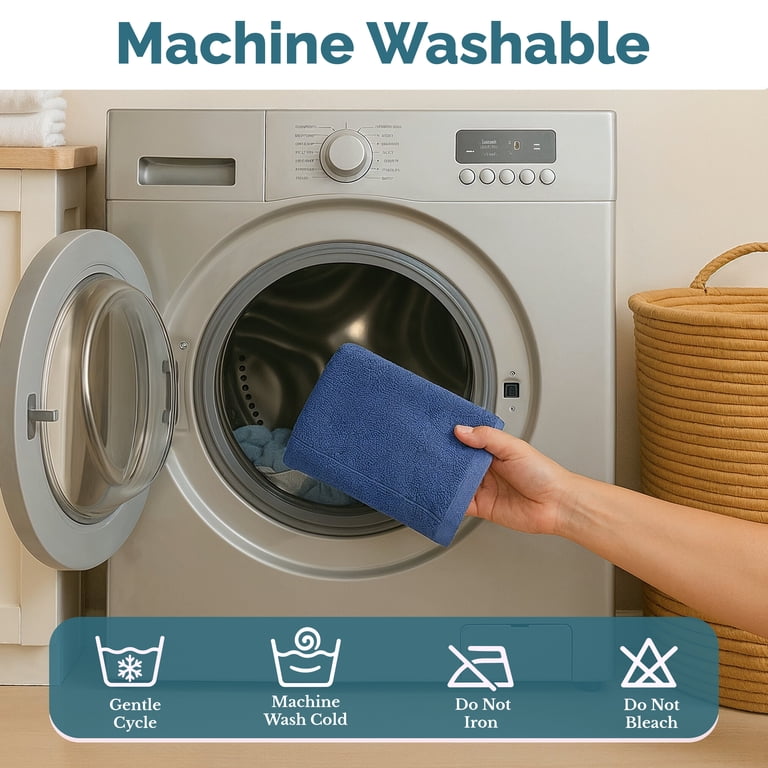 Casa Platino 6-Piece 100% Cotton Hand Towel Set Navy photo 7