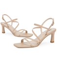 thumbnail image 4 of Sandalias de tacón Easyfox Nude Strappy Kitten Heels para mujer, 4 of 7