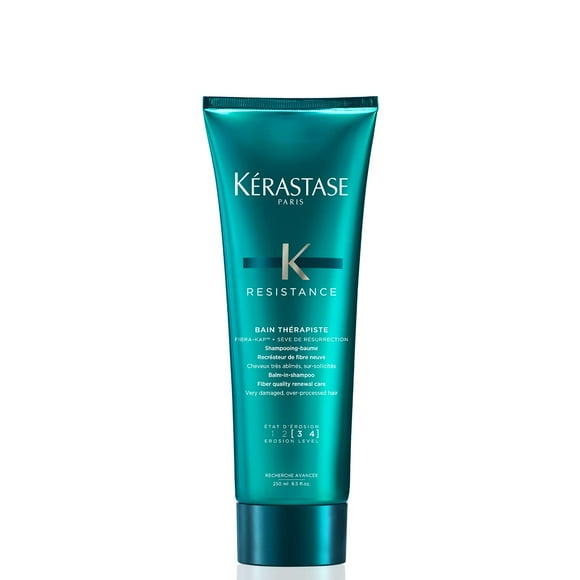 Kerastase Resistance Bain Therapiste Shampoo | Repairing Gel Shampoo | Soothing Texture for Itchy Scalp | Heat Protectant | With Protein for Weak Hai
