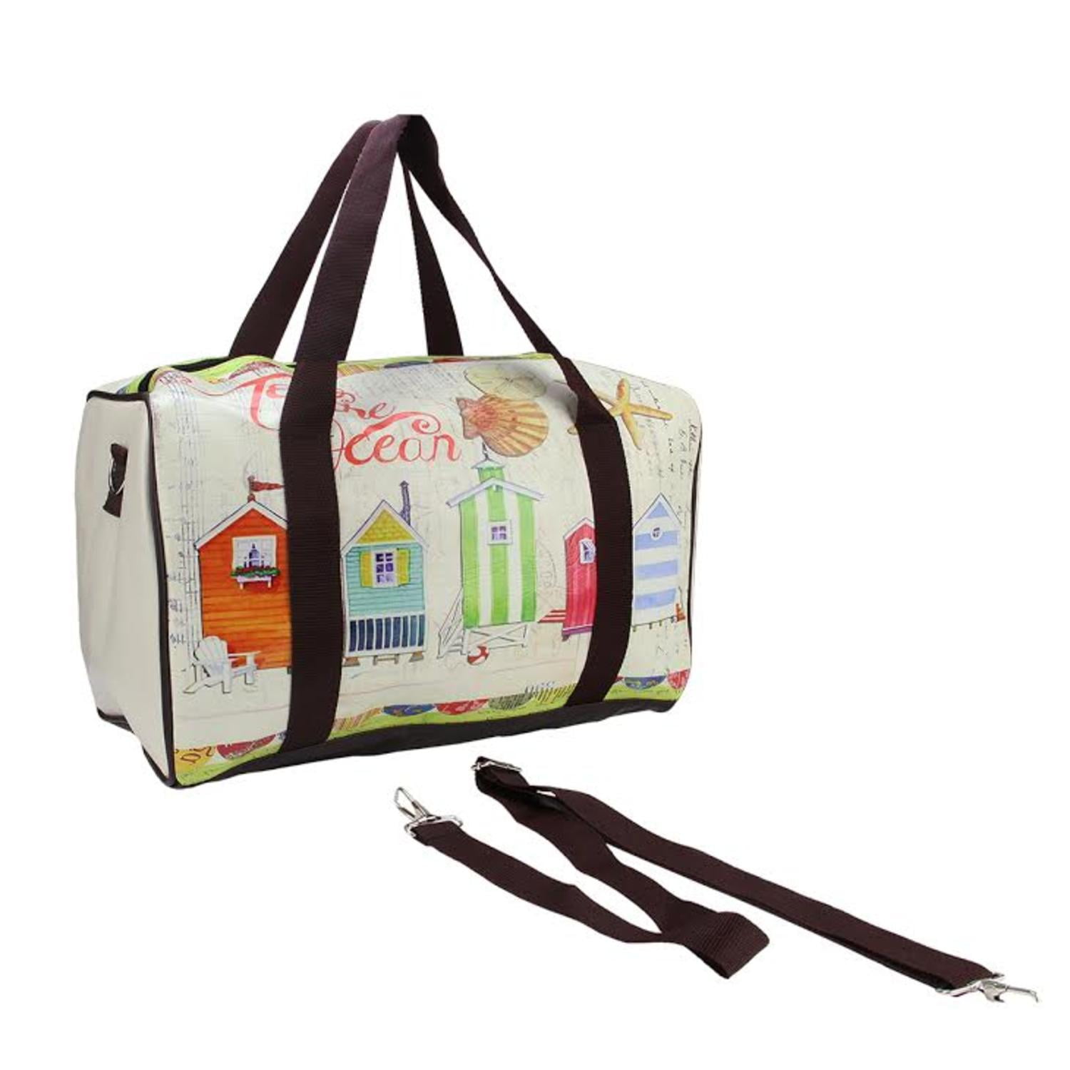 Northlight 16" Vintage-Style Beach House Theme Travel Bag with Handles and Crossbody Strap by Northlight