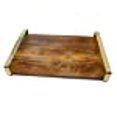 thumbnail image 3 of Godinger 64005 Wood Tray with Gold Handles, 3 of 3