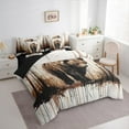 thumbnail image 3 of Manfei Vintage Bear Twin Bedding Sets 7pcs, Woodland Animal Bedding Comforter Set, Grunge Watercolor Wildlife Sheet Sets, Ultra Soft Home Decor, 3 of 8