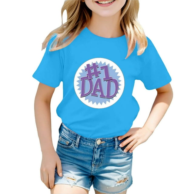 TZEWGL Tees For Kid Cute Printed Solid Color Short Sleeve Clothing For Kids size 7-8T