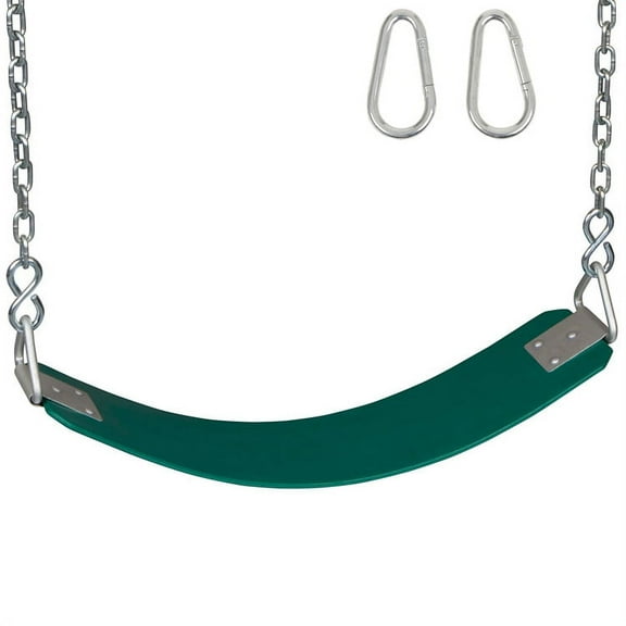Polymer Belt Seat with Chains and Hooks (Green)