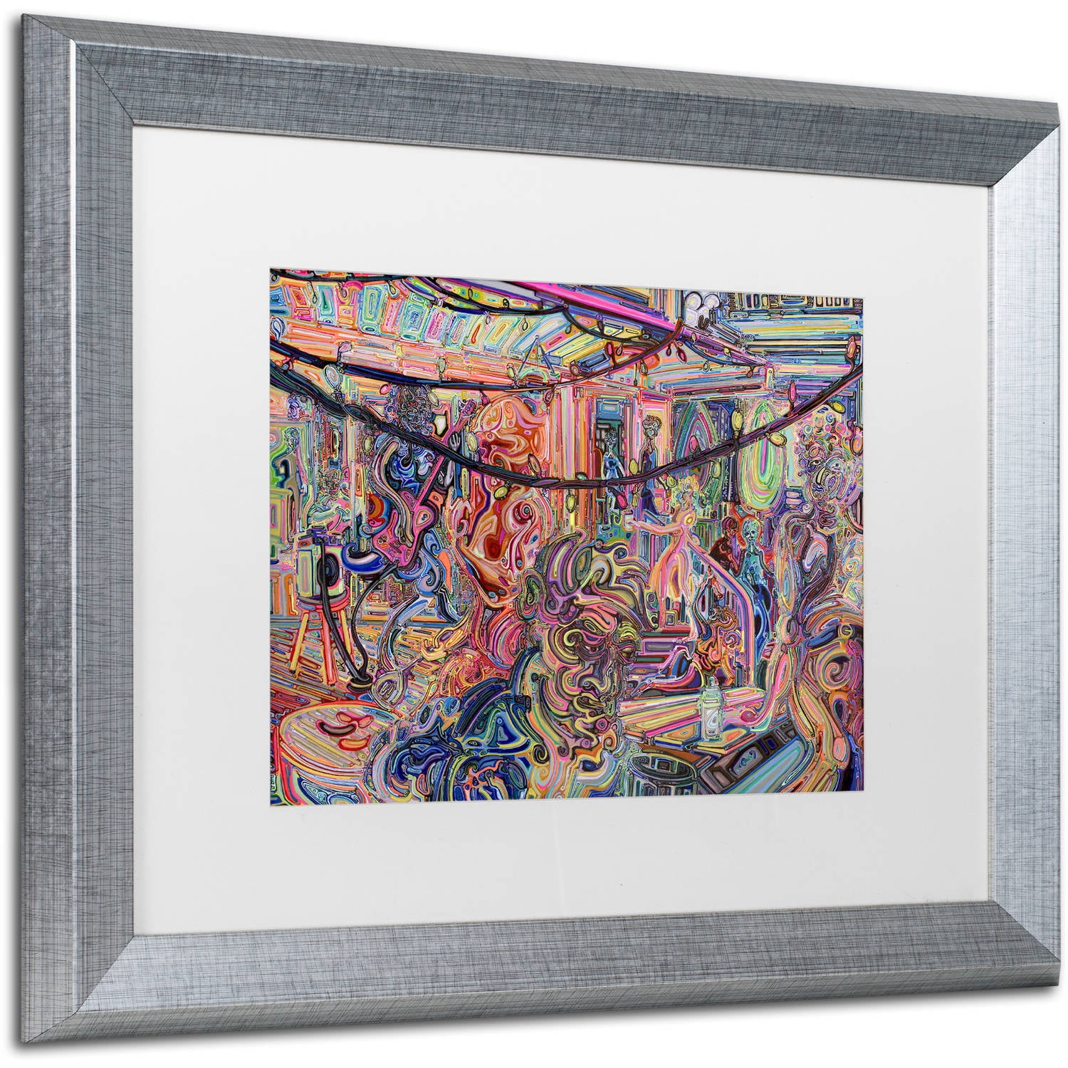 Trademark Fine Art "BBQ" Canvas Art by Josh Byer, White Matte, Silver Frame