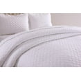 thumbnail image 4 of MarCielo 3 Piece 100% White Cotton Quilt Set Lightweight Bedspread Bed Coverlets Comforter Set, Geometry (Queen), 4 of 9