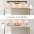 thumbnail image 6 of KAWOTI 30 in. 4-Light Black and Brass Vanity Light with Clear Glass Shades, 6 of 8