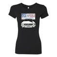 thumbnail image 2 of Wild Bobby, Ford Mustang Country USA 1964 Vintage American License Plate, Cars and Trucks, Women Slim Fit Junior Tee, Black, Small, 2 of 4