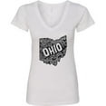 thumbnail image 3 of Inktastic Ohio Music Notes Women's V-Neck T-Shirt, 3 of 5