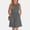 Dark Gray, variant on Eltusu Girls Summer Dresses, Sleeveless Knee Length Turn Down Collar Cotton Line Casual Dresses Yellow Size 8 T