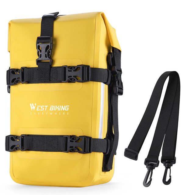 WEST BIKING - Bolsa de herramientas de reparación impermeable para marco de motocicleta (amarillo)