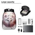 thumbnail image 4 of Uemuo White Red Cat Couple Printed Durable 17-inch Student Backpack - Lightweight, Waterproof, Adjustable Straps, Ideal for School, Work, Travel, 4 of 5