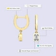thumbnail image 2 of Diamond Dangle Earring | 2 Carat IGI Certified Emerald Shape Lab Grown Diamond Dangle | 14K in Yellow Gold | Zuri Bezel Lab Diamond Earrings | Bezel Setting | FG-VS1-VS2 Quality | Friendly Diamonds, 2 of 6