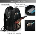 thumbnail image 3 of Yiaed Classical Rose Crown Skull Print Laptop Backpack,Business Travel Durable Laptops Backpack with USB Charging Port,Water Resistant College Computer Bag, 3 of 5