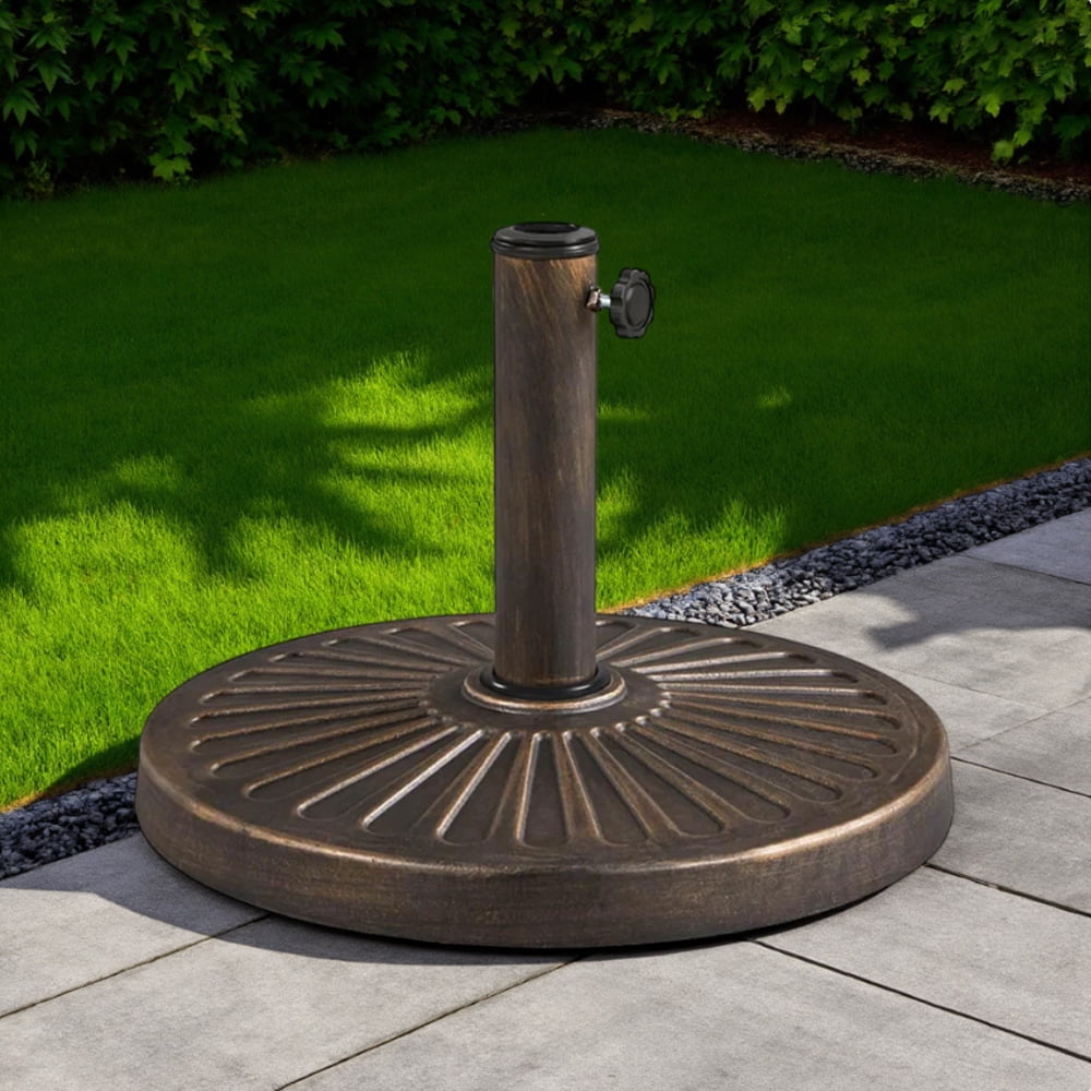 Abble 26.5 lbs Outdoor Patio Market Umbrella Base, Patio Umbrella Stand for Yard Garden Poolside in Bronze
