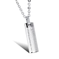 thumbnail image 4 of Collar con colgante de acero de titanio para hombre, cruz bíblica maciza, con cadena de 50 cm (plata), 4 of 6