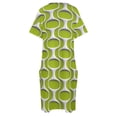 thumbnail image 4 of Retro MOD-vestido de noche holgado con bolsillos para mujer ropa de verano con estampado de los años 60 color verde, 4 of 6