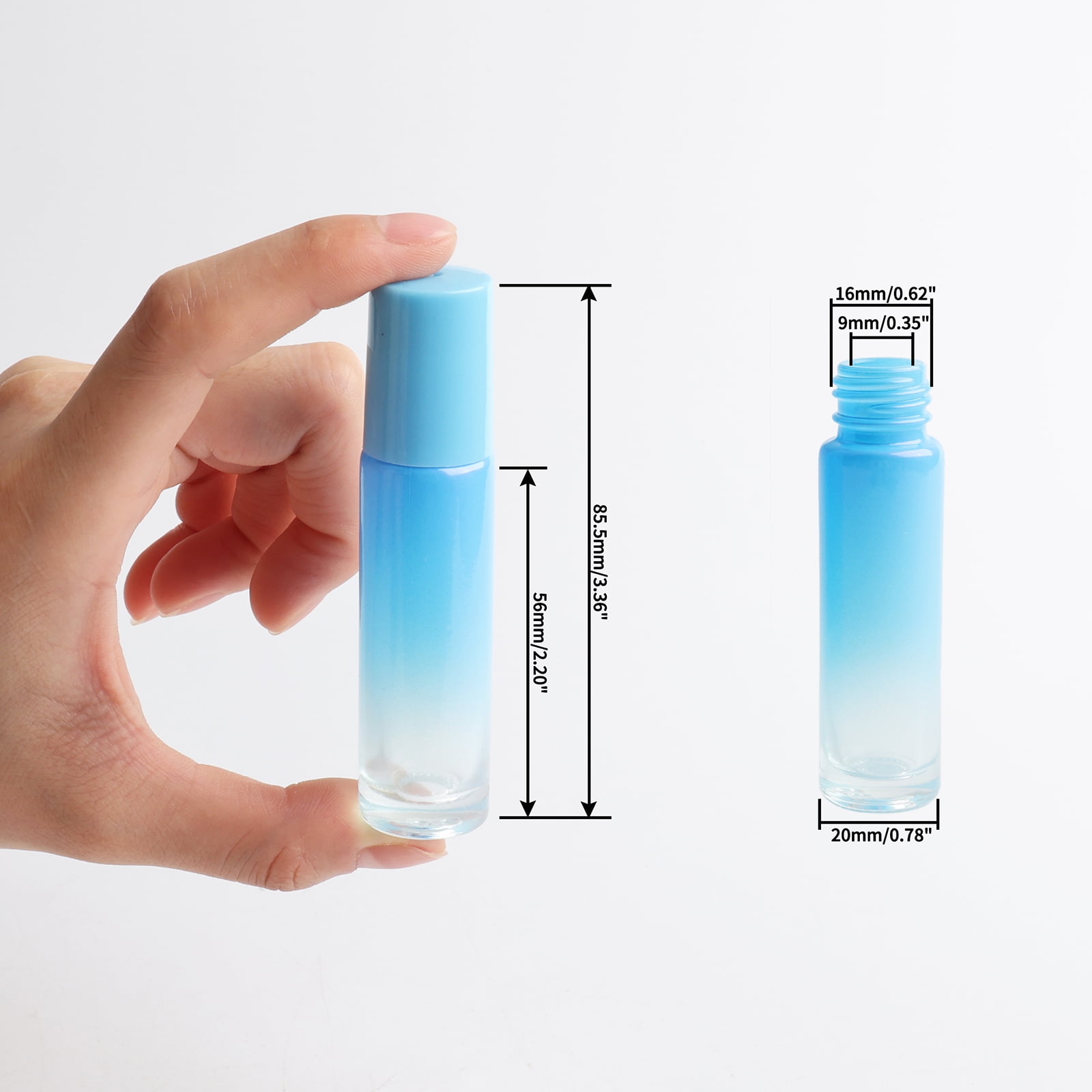42pcs Roller Bottle, 10mL(0.34 Empty Refillable Roll-on Bottle, 5 Opener 5 Funnels with Stainless Steel Roller Balls and Caps for Travel, Perfume and Lip Gloss-Blue
