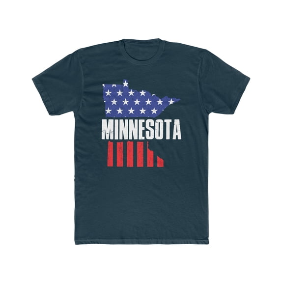 Minnesota American Flag Men's Cotton Crew Tee