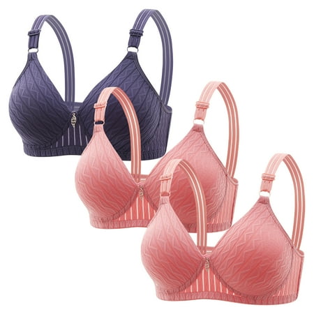 Lisbinx Bras for Women Full Coverage 3PC Woman s Embroidered Glossy Comfortable Breathable Bra Underwear No Rims Deals of the Day Clearance Prime
