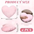 thumbnail image 2 of Almohadas Remerry en forma de corazón de piel sintética de conejo rosa x4, 2 of 6