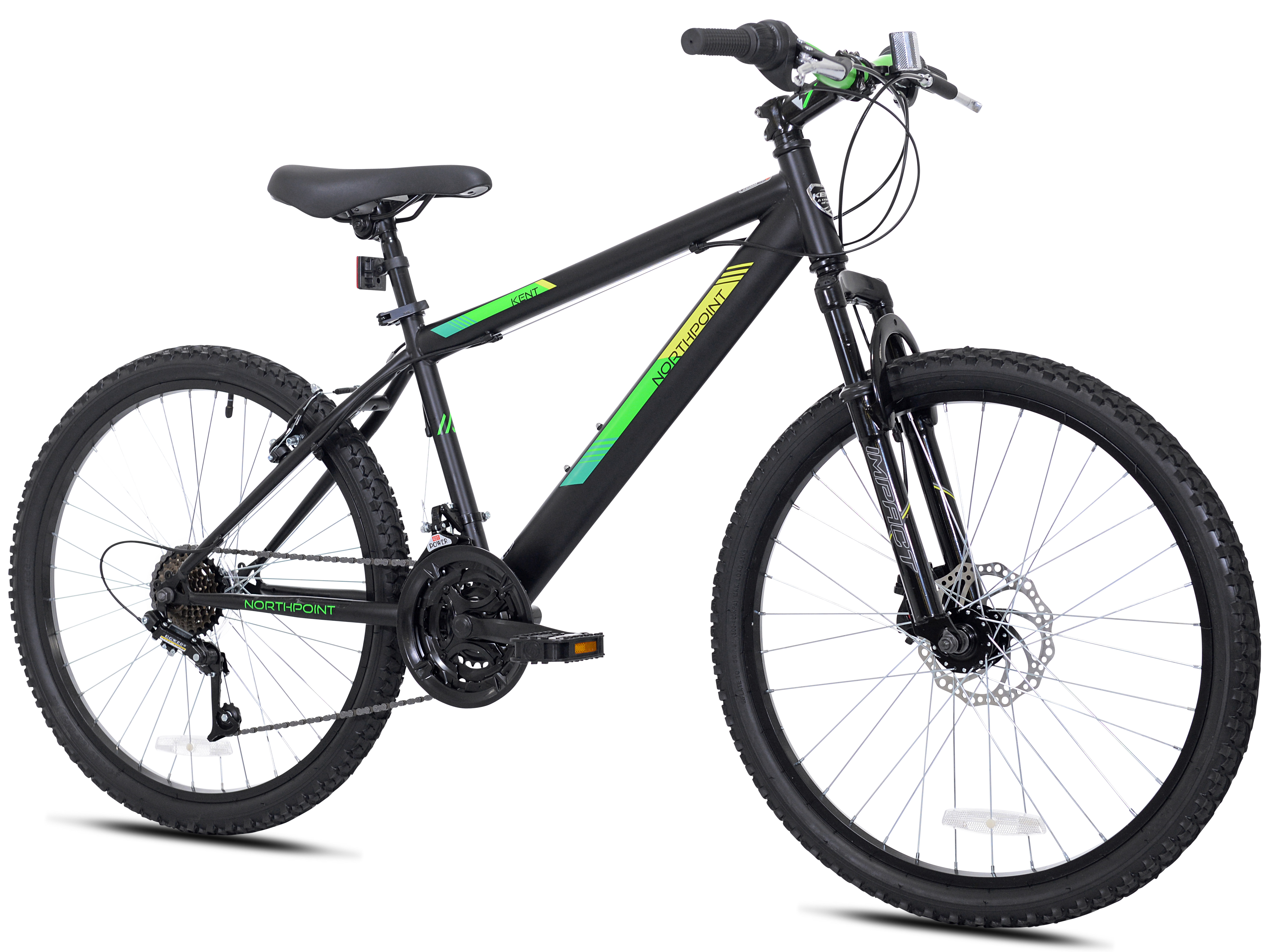 Kent 24" Northpoint Boy's Mountain Bike, Black/Green - image 2 of 9