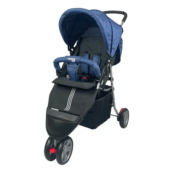 Trendy Kids Carriola 3 Xplorer Azul – Ultracompacta con 3 Llantas, Reclinable en 3 Posiciones, Plegado a Una Mano y Canastilla Amplia