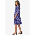 thumbnail image 3 of Roaman's Women's Plus Size Ultrasmooth Fabric Boatneck Swing Dress, 3 of 5