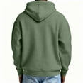 thumbnail image 3 of Havenx Quarter Zip Pullover Men Waffle Long Sleeve Hooded Sweatshirt Solid Color Textured Pullover with Pocket Drawstring Soft Casaul Lightweight Outdoor Travel Shirts,Deep Green M, 3 of 4