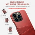 thumbnail image 4 of Jiahe For iPhone 14 Pro Max,Slim Hybrid Shockproof Card Holder  PU Leather Case Cover,Red, 4 of 7